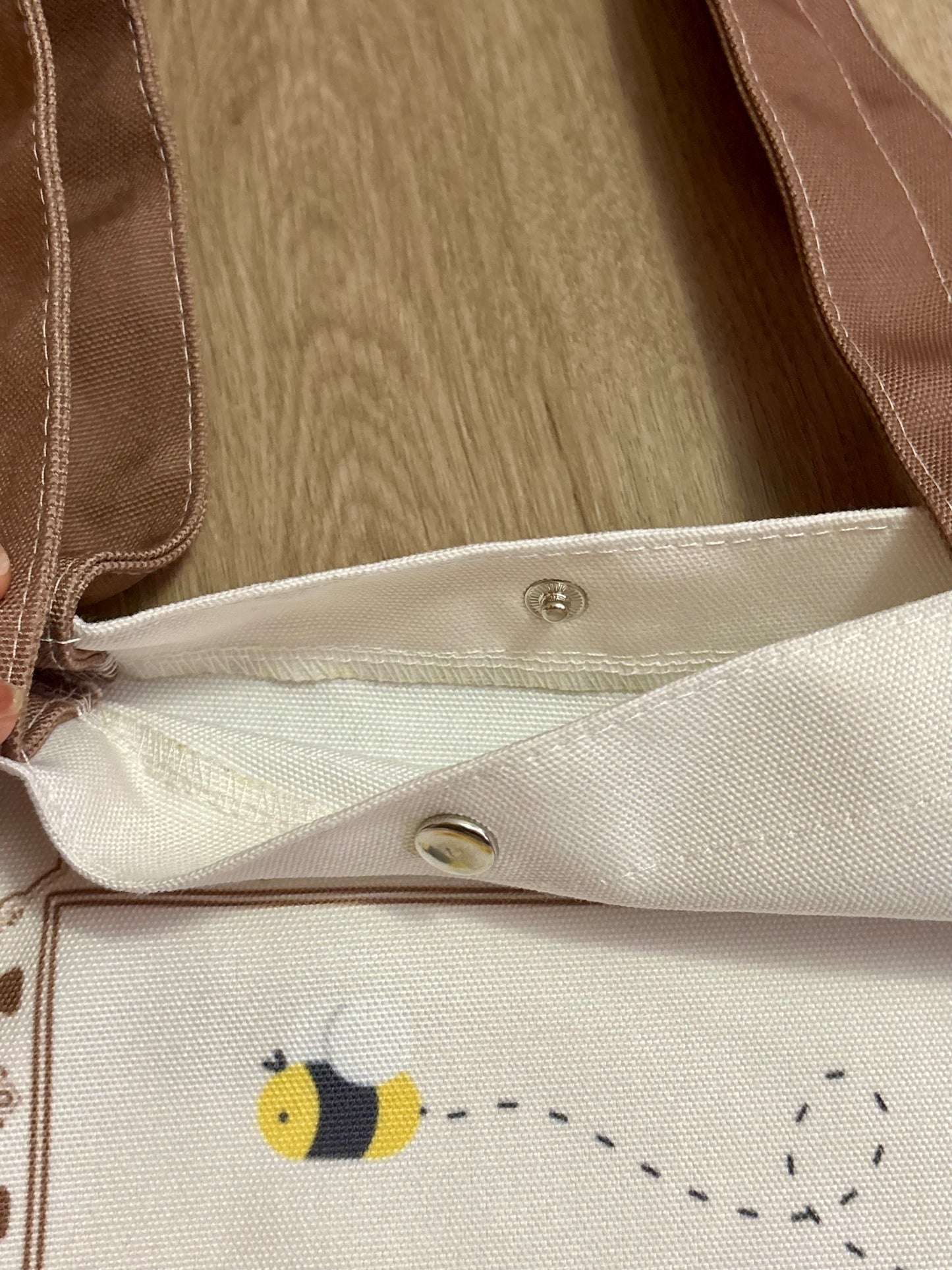 Sunflower Field Button Tote Bag