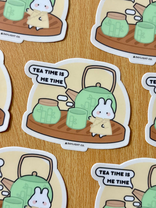 “Tea Time is Me Time” Die Cut Sticker