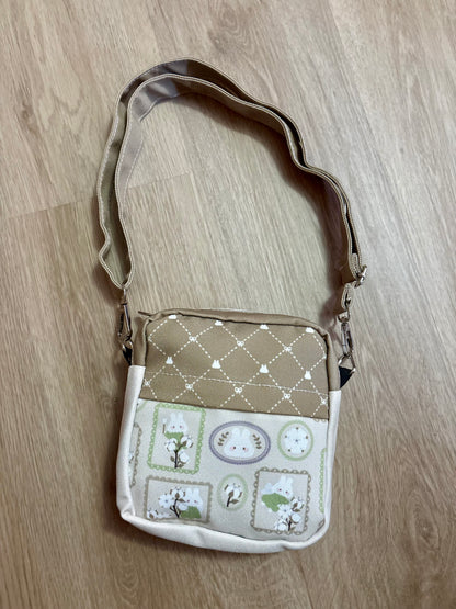 Cotton Flower Crossbody Tote Bag