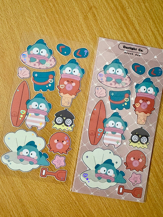 Hangyodon Beach Day Deco Sticker Sheet