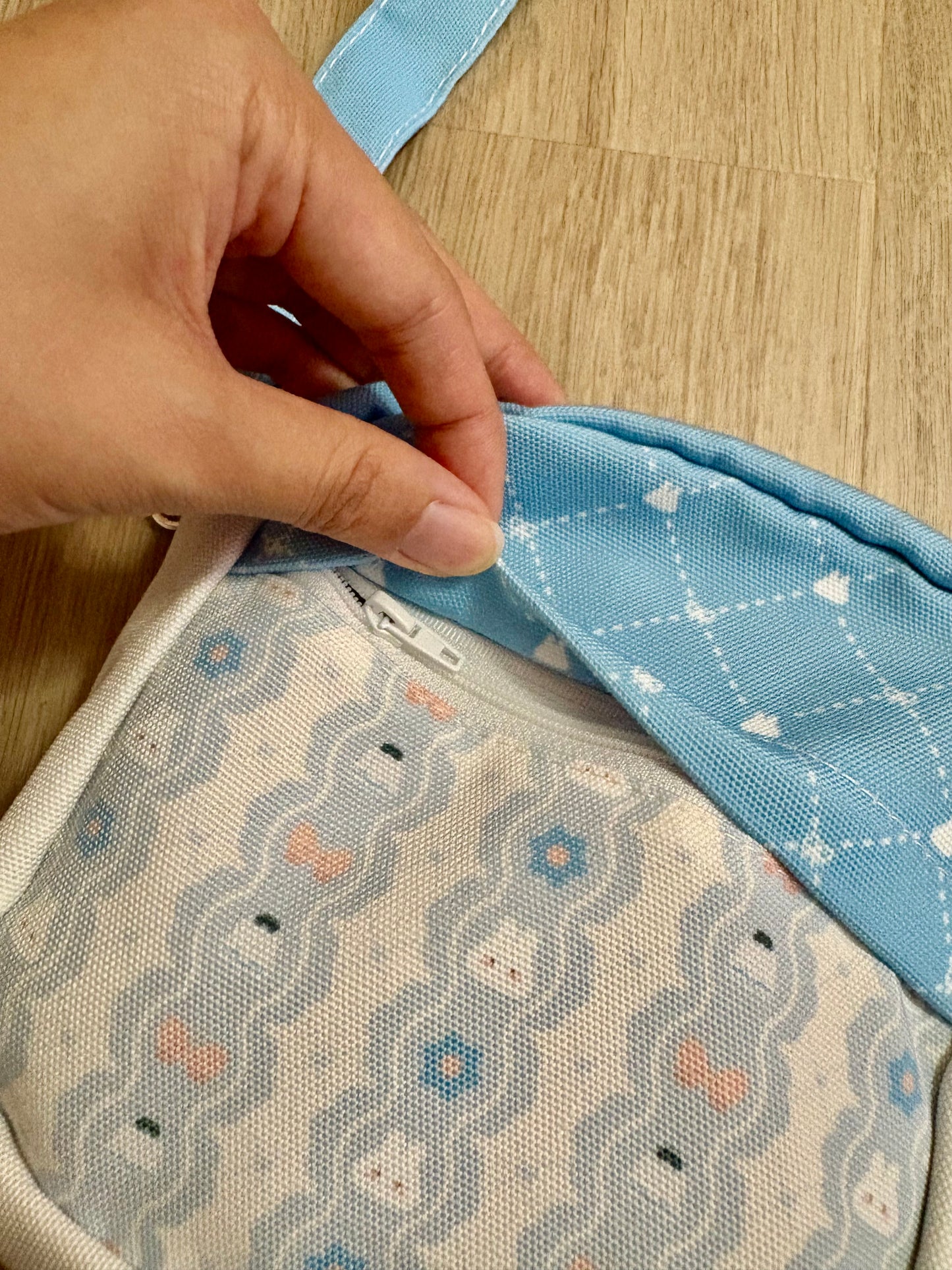 Cotton Flower Crossbody Tote Bag