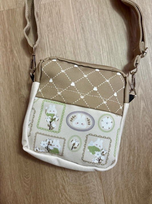 Cotton Flower Crossbody Tote Bag