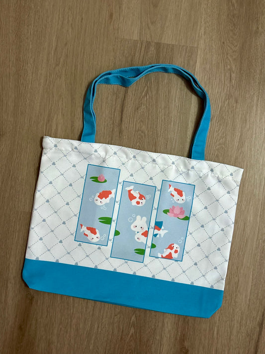 Koi Fish Pond v1 Zipper Tote Bag