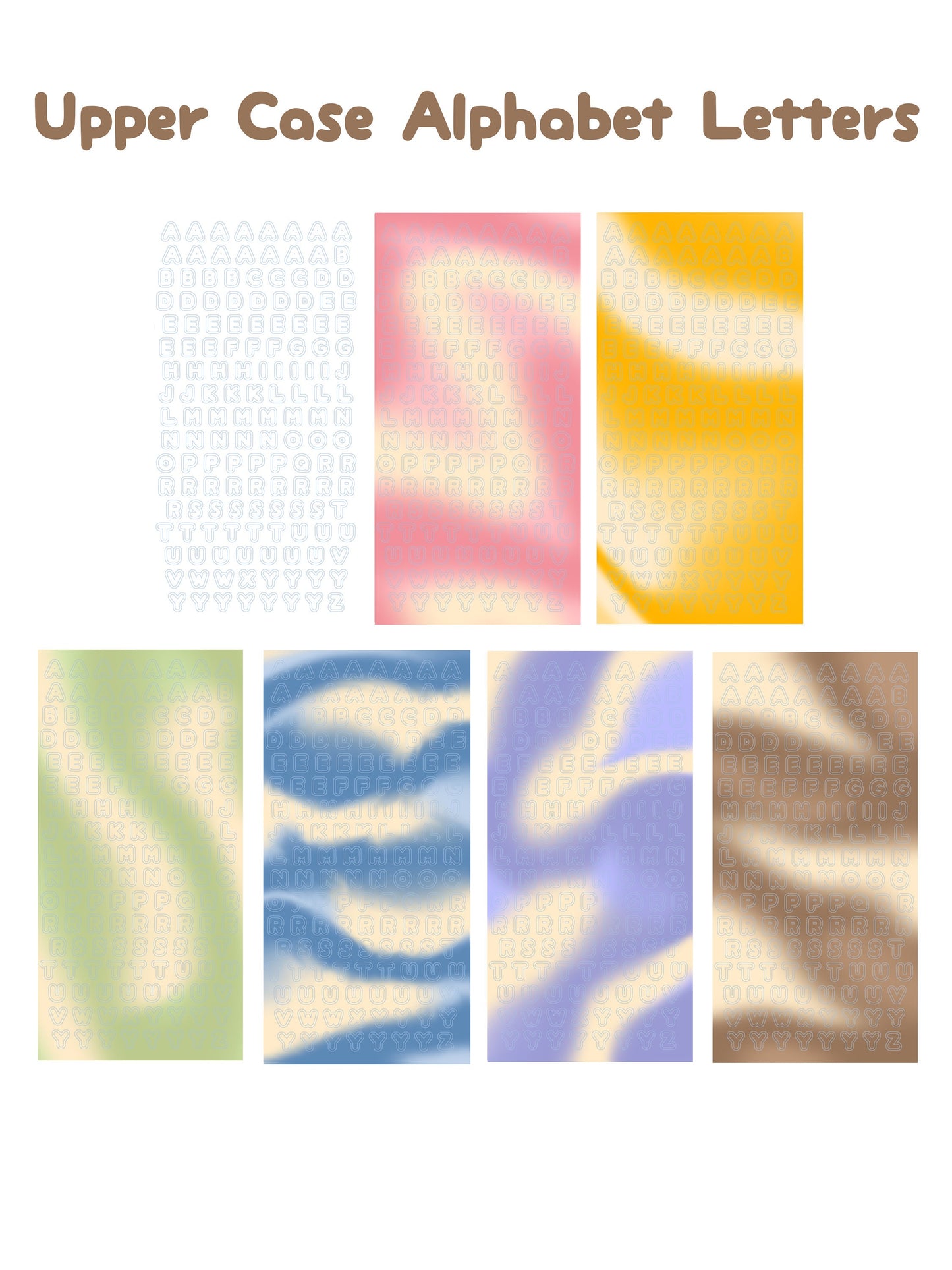 Alphabet & number Star Holographic sticker sheet