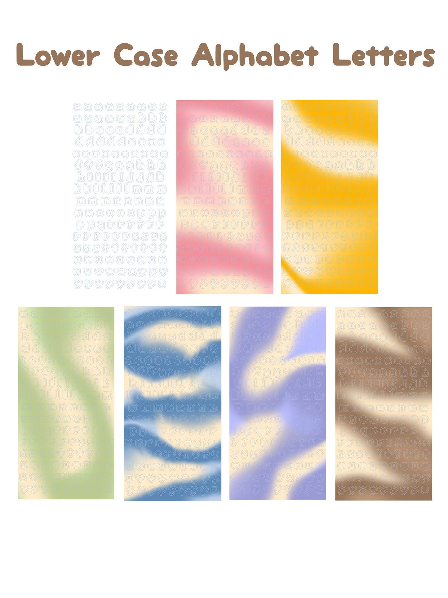 Alphabet & number Star Holographic sticker sheet
