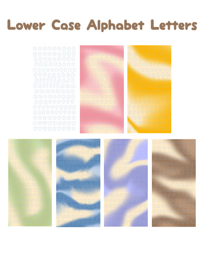 Alphabet & number Star Holographic sticker sheet