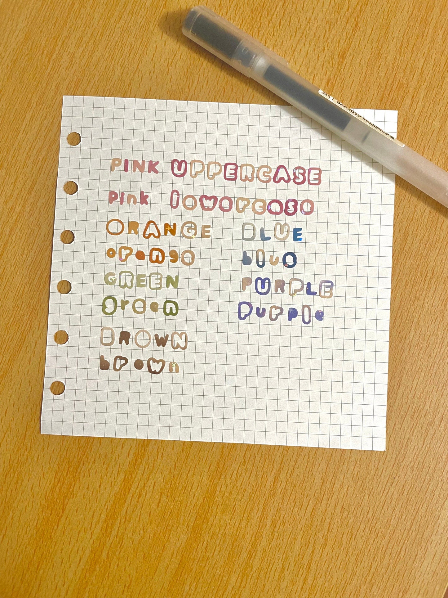Alphabet & number Star Holographic sticker sheet