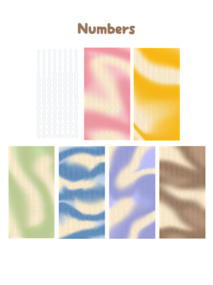 Alphabet & number Star Holographic sticker sheet